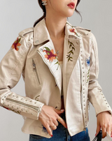 Margot – Bestickte Lederjacke