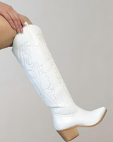 Bianca - Bestickte kniehohe Westernstiefel