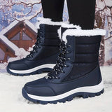 Wasserdichte Damen-Winterstiefel mit Kunstfellfutter – Warm, Rutschfest und Robust für kalte Tage