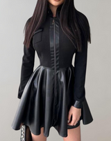 Tilla - Langärmeliges Lederkleid