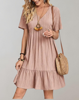 Valeska - Women Casual Solid Mini Dress