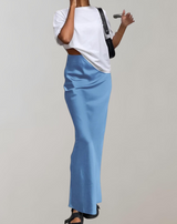 Isa - Elegante Satin Schwarz Trompete