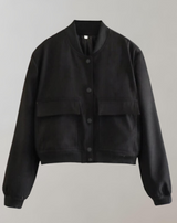 Helene - Knopfleiste Langarm Crop Tops