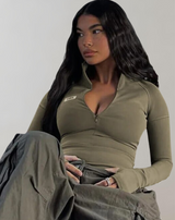 Diana - Langarm Crop Tops Pullover