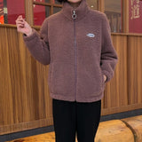 Caisa | Warme Teddyjacke mit Reißverschluss