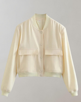 Helene - Knopfleiste Langarm Crop Tops