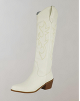 Bianca - Bestickte kniehohe Westernstiefel