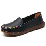 Joan – drahtgewebte Leder-Loafer mit flacher Sohle