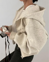 Zuzanna - Herbst Retro solide Farbe Reißverschluss