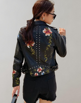 Margot – Bestickte Lederjacke