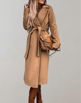 Anna - Eleganter Wollmantel mit Gürtel