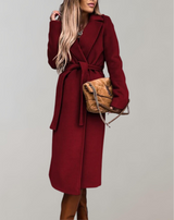 Anna - Eleganter Wollmantel mit Gürtel
