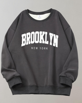 Mirna - Brooklyn Letter Print Sweatshirt