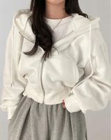 Zuzanna - Herbst Retro solide Farbe Reißverschluss