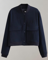 Helene - Knopfleiste Langarm Crop Tops