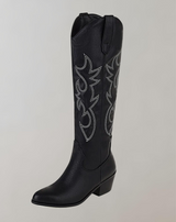 Bianca - Bestickte kniehohe Westernstiefel