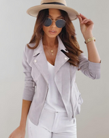 Mila - Schlanke kurze Jacke mit Reißverschluss