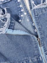 Douce – Denim-Overall mit offener Schulter für Damen