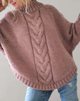 Asha - Übergroßer Rollkragen Strickpullover Sweater