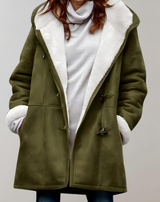 Aster - Lange und übergroße Jacke für Damen mit Innenimitat jacke