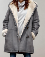 Aster - Lange und übergroße Jacke für Damen mit Innenimitat jacke