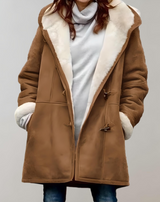 Aster - Lange und übergroße Jacke für Damen mit Innenimitat jacke