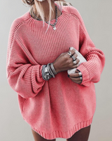 Fiona - Übergroßer langer Strickpullover