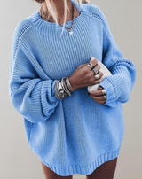 Fiona - Übergroßer langer Strickpullover