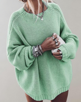 Fiona - Übergroßer langer Strickpullover