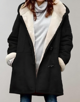 Aster - Lange und übergroße Jacke für Damen mit Innenimitat jacke