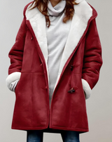 Aster - Lange und übergroße Jacke für Damen mit Innenimitat jacke