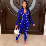 Leni – Gestreifter Patchwork-Jumpsuit