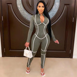 Leni – Gestreifter Patchwork-Jumpsuit