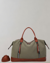 Sanya - Zweifarbige Reisetasche aus Leder | Hochwertige Umhängetasche mit Reißverschluss