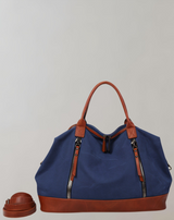 Sanya - Zweifarbige Reisetasche aus Leder | Hochwertige Umhängetasche mit Reißverschluss