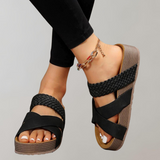 Sibyl - Orthopädische Plateau Sandalen Damen Bequem | Sommerschuhe Damen mit 3 Riemen für mehr Komfort