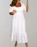 Tya - Midikleid mit Ösen für Damen | leichtes und atmungsaktives Sommerkleid