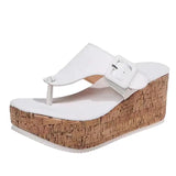 Elena - Plateau-Korksandalen mit verstellbarem Riemen