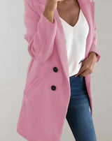 Diana - Gut sitzende geknöpfte lange Mantel