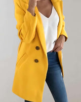 Diana - Gut sitzende geknöpfte lange Mantel