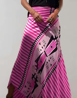 Emilia - Hoch taillierter und langer Rock mit zufälligem Musterdruck Rock