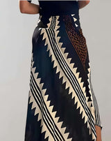 Emilia - Hoch taillierter und langer Rock mit zufälligem Musterdruck Rock