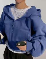 Erica - Übergroße Jacke mit Reißverschluss und Seitentaschen Jacke