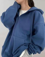 Erica - Übergroße Jacke mit Reißverschluss und Seitentaschen Jacke