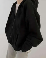 Erica - Übergroße Jacke mit Reißverschluss und Seitentaschen Jacke