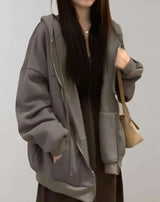 Erica - Übergroße Jacke mit Reißverschluss und Seitentaschen Jacke