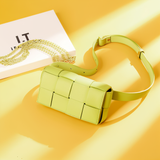 Xia - Geblockte Umhängetasche Vegan Leder Damen | Geflochtene Tasche Frauen