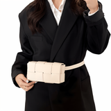 Xia - Geblockte Umhängetasche Vegan Leder Damen | Geflochtene Tasche Frauen