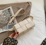 Xia - Geblockte Umhängetasche Vegan Leder Damen | Geflochtene Tasche Frauen