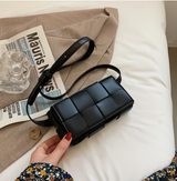 Xia - Geblockte Umhängetasche Vegan Leder Damen | Geflochtene Tasche Frauen